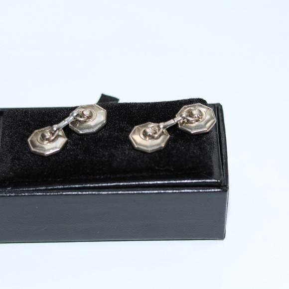VINTAGE Silver Mother of Pearl Cuff Links - Picture 2 of 2